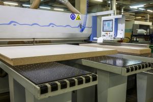 furniture factory production line at work